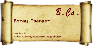 Boray Csenger névjegykártya